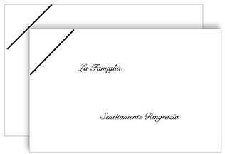 Picarta Fabrianese Biglietto di ringraziamento per il lutto 100 pezzi 9x14 cm monocromatico o tenue Tinta unita Formale con busta