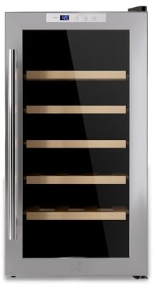 Les Petits Champs vinoteca 18 botellas CAVC18, temperatura regulable 11-18°C, design en acero inox, termoelectrica