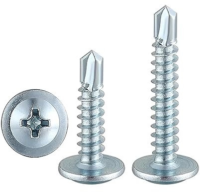 FandWay 100 Pezzi Viti Autofilettanti a Testa Tonda,Viti Autoforanti a Testa Croce Bottone M4.2x13mm,Viti per Lamiera Completa Filettatura Acciaio Carbonio Zincata per Metallo Alluminio DIY Legno.