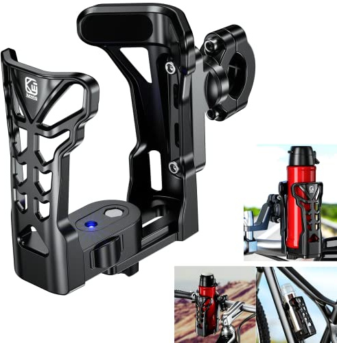 KEWIG Bicycle Water Bottle Holder for Bike & Motorcycle, Adjustable Bike Water Bottle Cages Fit for Diameter 2'' - 3'' Cup, Compatible for Handlebars or Tubes 20mm to 35mm in Diameter