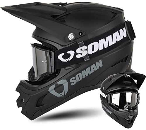 Casco da Motocross, Casco MTB Integrale Bambini, Casco da Cross Omologato DOT/ECE Casco Downhill per ATV MX Quad Bike Go-kart - Calotta in ABS (Multicolore, S-XXL)