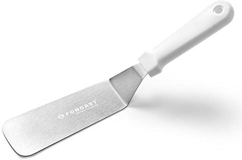 Forgast Spatola da Cucina Professionale, Spatola Angolata per Friggere Cucinare, In Acciaio Inossidabile, per Dolci, Superficie Paletta 12,5x4,7cm, Lunghezza Totale 26,5cm