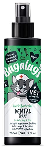BUGALUGS Cat Teeth Cleaning Spray & Plaque Remover 200ml - Natural Cat Teeth Cleaning Products For Bad Breath, Anti-Bacterial Cat Dental Care use alongside our cat toothbrush and paste