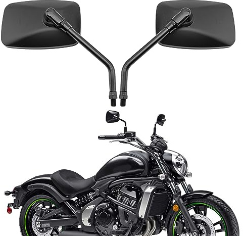 BREDUXSER M8 M10 Chrome Motorcycle Mirror Motorcycle Rearview Mirror Compatible with Shadow Rebel VTX 1300 1800 Vulcan VN 500800 1500 1600 SV650S Boulevard Scooter Street Bike (Black) #1)