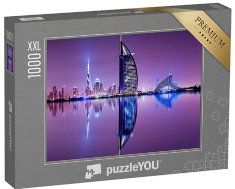 Puzzle 1000 Teile XXL „Skyline von Dubai bei Nacht“ – aus der Puzzle-Kollektion Arabien