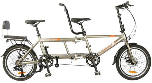 Kcolic Biciclette Tandem Pieghevoli Bicicletta Cruiser Spiaggia per Adulti, Bicicletta Tandem con Ruote 20 Pollici, Biciclette Tandem Regolabili 7 velocità Bicicletta Cruiser B,20inch