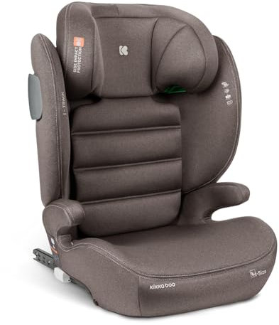 KikkaBoo Kindersitz 15-36 kg mit ISOFIX i-TRACK, Kindersitz ab 3 Jahre, Gruppe 2-3, Autositz bis 12 Jahre, i-Size, SPS, 12-fach verstellbare Kopfstütze, 100-150 cm, Beige