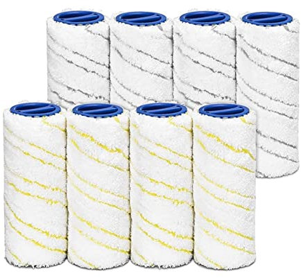 8-teiliges Ersatzteil-Rollenset. Kompatibel für Karcher. FC7, FC5, FC3, FC3D, EWM2, elektrischer Hartbodenreiniger, Ersatzrollen
