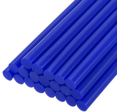 QUARKZMAN 20pz Stick Colla a Caldo per Pistola Colla a Caldo 11mm x 100mm/0,43 x 4 Mini Bastoni di Colla a Caldo Adesiva Blu Brillante