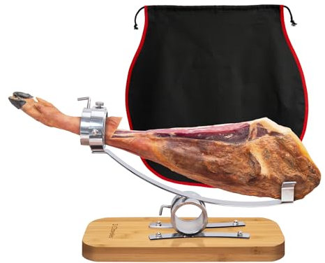 Support à jambon pivotant professionnel avec tête rotative en acier inoxydable (3C bambou)