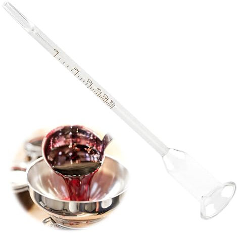 Vinomètre en Verre 0-25, Alcoomètre pour Vin et la Bière, Densimètre Solide, Hydromètre de Précision pour Mesurer l'Alcool, Densimètre Vinicole Idéal pour Vinification Maison, Bière Artisanale