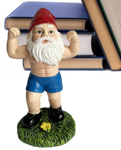 Garden Dwarf Statue - Decorative Lawn Gnome Ornament, Workout Weightlifting Gnome Figurine | Garden Yard Art Statue, Creative Gnome Figurine Decoration with Vivid Expressions for Gardens, Courtyards