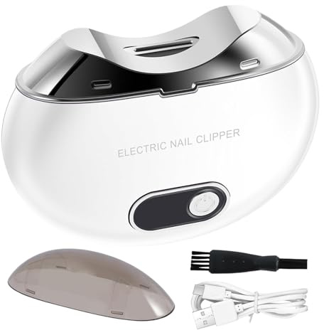 Elektrisk nagelklippare – elektrisk nagelklippare | Nagelklippare och lime | Uppladdningsbar nagelklippare med digital LCD-display | Säker babynagelklippare, 3 hastigheter, babyförvaring och