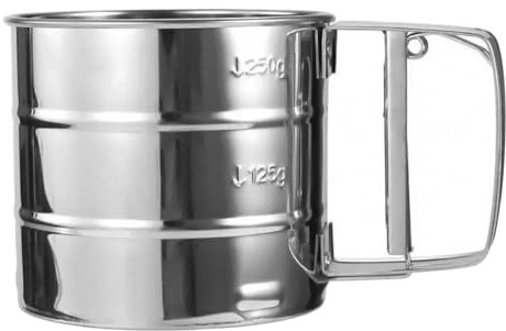 Fsaklaskdy Setaccio Farina, Setaccio da Cucina, Spargi Zucchero a Velo con Manico ad Azionamento Singolo, Setaccio a Una Mano in Acciaio Inox, Colino per Farina Multifunzionale, Spargifarina