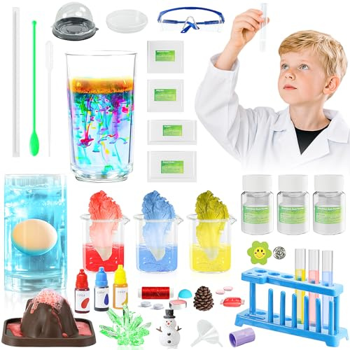 Más de 50 kits de experimentos de ciencia para niños, proyectos STEM Juguetes científicos para niños y niñas, kits de ciencia química como juguetes educativos, regalos para niños de 4 a 8 a 12 años