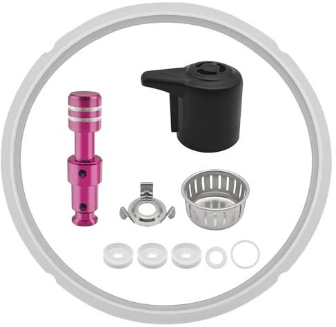 10Pcs 8 Qt Pressure Cooker Accessories Set, Replacement Parts Include Silicone Sealing Ring, Steam Release Handle, Float Valve & Anti-Block Shield with 3 Silicone Caps for Duo 8 Qt and Duo Plus 8 Qt