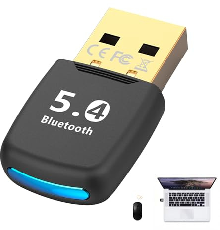 Dongle Bluetooth 5.4,Adaptateur Bluetooth pour PC,pour Windows 11 10 8.1,Casque,Clavier,Smartphone,Tablette,Plug and Play