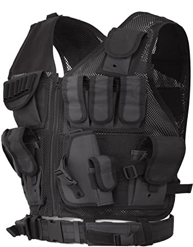 Lixada Hunting Vest Men Multi-functional Vest Breathable Molle Waistcoat for Outdoor Hunting CS Field Game Protection Training