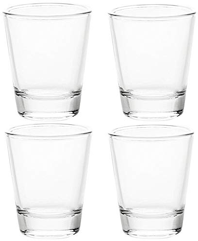 BCnmviku 1.5 oz Shot Glasses Sets with Heavy Base, Clear Shot Glass (4 Pack)