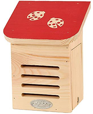 Rivanto® Marienkäferhaus mit Aufdruck, Marienkäfermotiv, in rot, L 11,9 x B 15 x H 20,1 cm