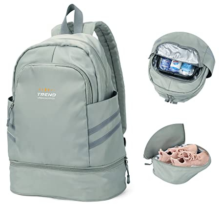 SZLX Gym Backpack for Women with Shoes Compartment & Wet Pocket Foldable Carry On Large Travel Laptop Backpack Waterproof Casual Daypack School Bag Sports Gym Bag for Swimming Yoga