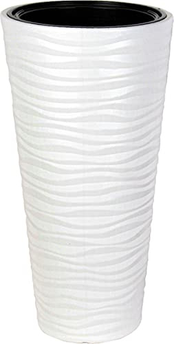 Langer Blumentopf L Vase weiß 80 cm Pflanzgefäß für drinnen und draußen