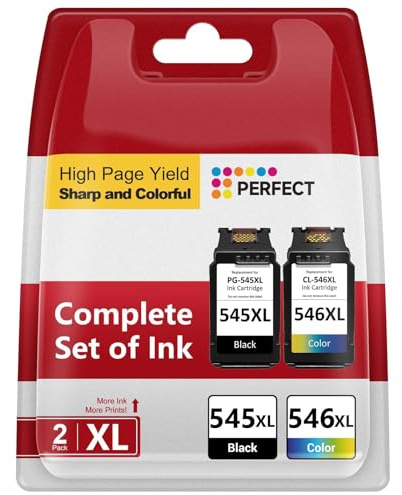 545 546 Ink Cartridges Replacement for Canon Ink Cartridges 545 546, 545XL 546XL PG-545XL CL-546XL for Pixma TS3350 TS3150 TS3300 TS3400 TS3100 MG2550s MG2500 MG3050 TR4500 TR4600 (Black & Colour)