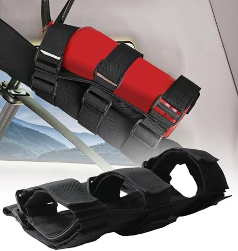SINLIRU Universal Fire Extinguisher Straps, Black Strap Only