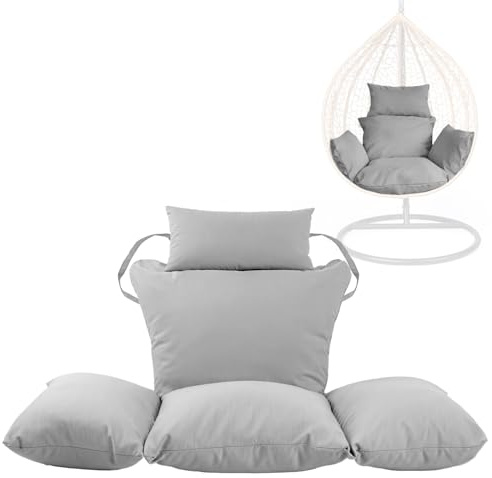 Cojines de repuesto para silla de huevo oscilante, resistentes al agua, plegables con almohada para reposacabezas para porche al aire libre, patio, patio y hamaca