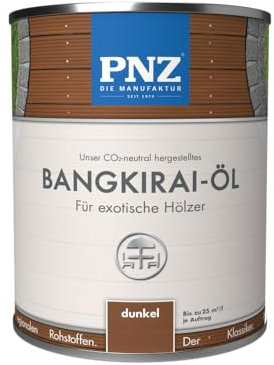 PNZ Bangkirai Öl - für Außen | Nachhaltig hergestellt mit regionalen Rohstoffen | passend für Holzdeck, Holz-Terrasse, GartenMöbel, Gartenhaus, Zaun, Gebinde:30L, Farbe:bangkirai naturgetönt