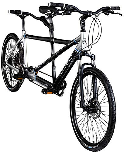 Galano Tandem Fahrrad 26 Zoll Mountainbike Nashville 24Gang MTB Hardtail Fahrrad (schwarz/grau, 53/46 cm)