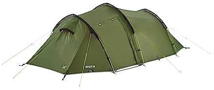 OEX Coyote III 3 Man Technical Tent with Separate Bedroom, 3 Person, Compact Pack Size, Lightweight & Easy to Pitch in 5 Minutes, Ideal for Backpacking, Hiking & Wild Camping, 5000mm HH (Mid Green)