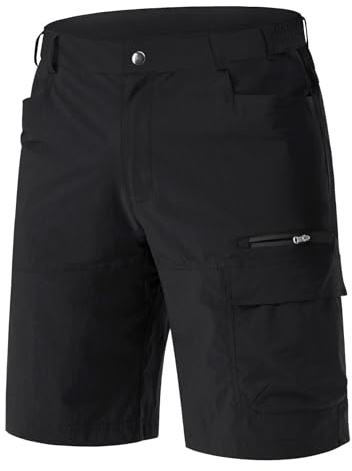 EKLENTSON Mens Shorts Quick Dry Hiking Work Cargo Shorts,Black,40