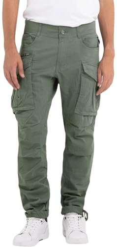 Replay Herren Cargo-Hose Joe Comfort-Fit aus Komfort Baumwolle, Aviator Green 703 (Grün), 36W / 32L