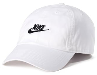 Nike Club Unstructured Futura Wash Cap, White/Black, Large/X-Large