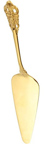 Zerodeko Spatule Offset Acier Inoxydable Pour Découpe Et Service De Gâteaux Pelle Multifonction Pour Pizza Tartes Pâtisseries Facile à Nettoyer Manche Gravé Doré