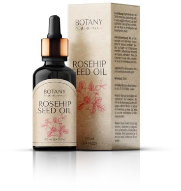 Hagebuttenöl Bio Von BotanyRoom® kaltgepresst für natürliche Anti Aging Gesichtspflege, Wildrosenöl Bio kaltgepresst als pflegende, Gesichtsöl und Kopfhaut Pflege, Rosehip Oil (100.00 ml (1er Pack))