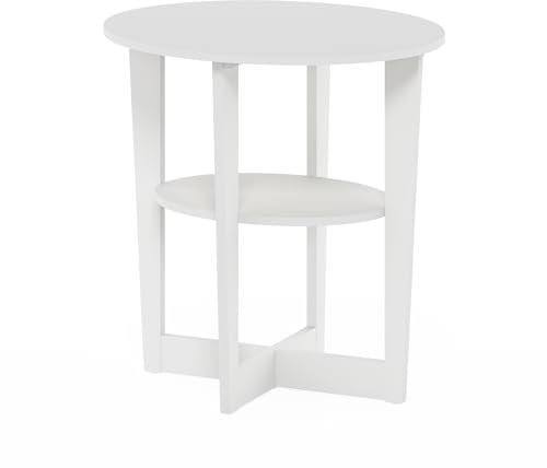 Furinno Jaya Ovaler Beistelltisch, Weiß