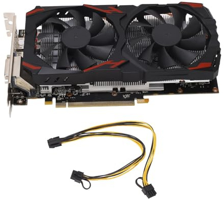 Ailgely Carte Graphique de Jeu RX 580, 8 Go, Double Ventilateur, PC de Bureau, Plug and Play, Silencieuse, Haute Performance (580 8G D5)