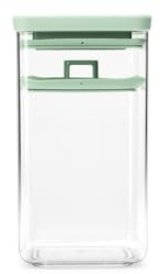 Bocal de fermentation Brabantia TASTY+ | Bocal en verre de 1,6 L avec joint en silicone et disque de pression | Pour kimchi et choucroute | Jade Green