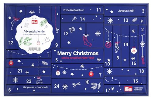 Prym Calendrier de l'Avent 2025-24 accessoires de couture - Idéal pour les amateurs de couture et les fans de bricolage