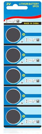 CR1616 - Pila a bottone al litio per orologi, sensori di temperatura, bottiglie d'acqua, chiavi auto, 5 pezzi