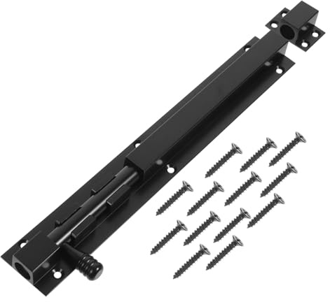 Didiseaon Pestillo Resistente Corrosión Negro de Aleación de Aluminio Deslizante Estructura Simple y Uso Prolongado para Cocina y Baño