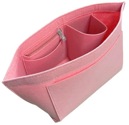 XPEX Organiseur pour Sac Multi-Poches en Feutre pour Sac à Main Pliage Organisateur de portefeuille, organisateur de sac à main Rose