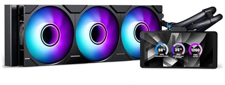 Phanteks Glacier One 360M25-LCD AIO Dissipatore a Liquido per CPU, Display IPS LCD HD da 6”, 3 Ventole 120mm M25 Gen2 D-RGB, Base in Rame ad Alte Prestazioni, Compatibile con Intel & AMD, Nero