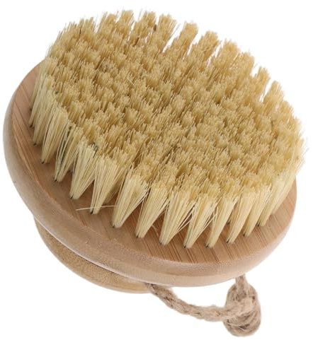 LALADEFIEE Cepillo Exfoliante Seco de Bambú y Sisal para Ducha y Masaje Corporal Cepillo Corporal para Eliminar Piel Muerta para Cuidado Piel