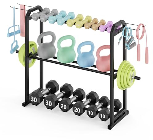 IMAYCC 3 Tier Dumbbell Rack Weight Rack Heavy Duty Weight Storage Organizer for Home Gym, Up to 390 lb Capacity for Dumbbells Kettlebells Weight Plates(dumbbell rack stand only)