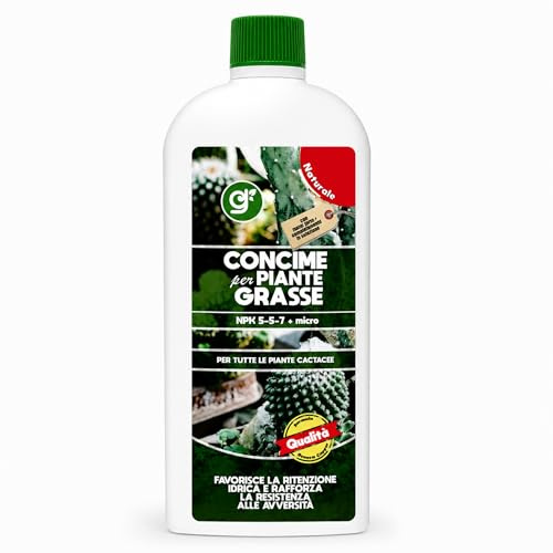 Concime naturale per piante grasse e cactus NPK 5-5-7 con microelementi da 1 Litro - Nutrimento, rinforzo vegetativo, supporto alla resistenza