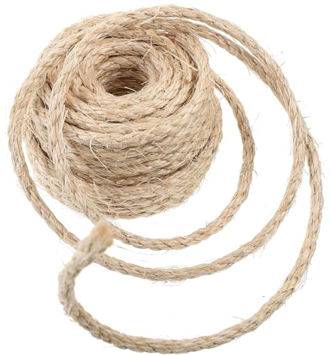 RORPOIR Corda di Sisal Naturale per Tiragraffi Gatto, Ricambio 1 Rotolo Resistente e Durevole, Adatta per Mobili in Legno e Alberi per Gatti, Design Semplice e Naturale