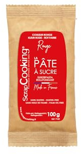 ScrapCooking - Sachet de Pâte à Sucre Rouge 100 g - 7181
